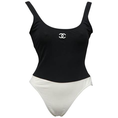 chanel bathing suit wedding gown|chanel black and white swimsuit.